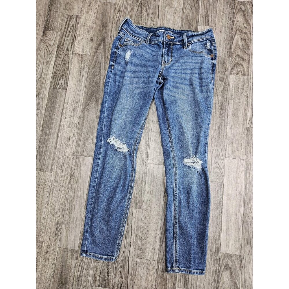 (3/$35) Old Navy Rockstar Jeans Womens 4 Petite Distressed Skinny Low Rise Denim